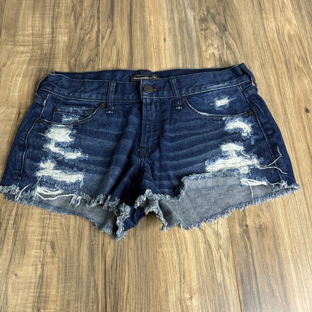 Abercrombie & Fitch Women's Shorts Size 25 Ripped‎ Cut Off Blue